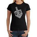 Black XXL Hanukkah Dreidel - Women's Word Art T-Shirt