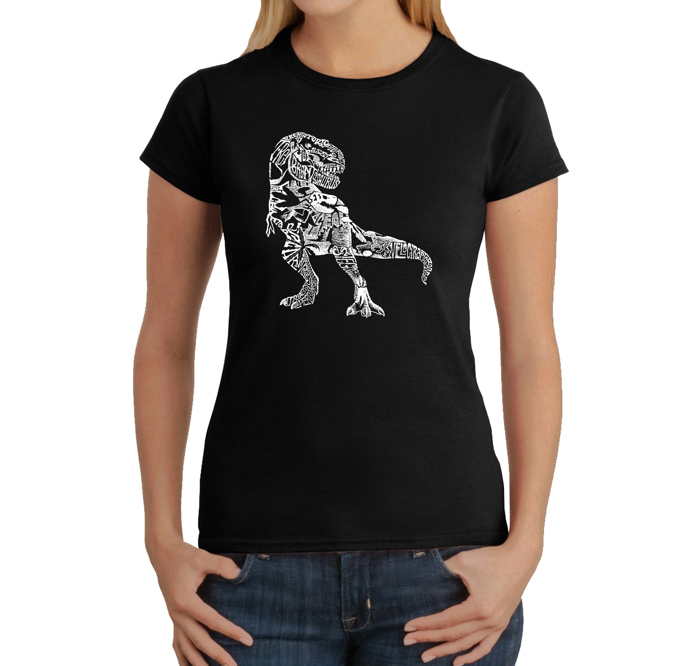Women's Word Art T-Shirt - Dino Pics