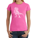 Pink X-Small Women's Word Art T-Shirt - Dino Pics