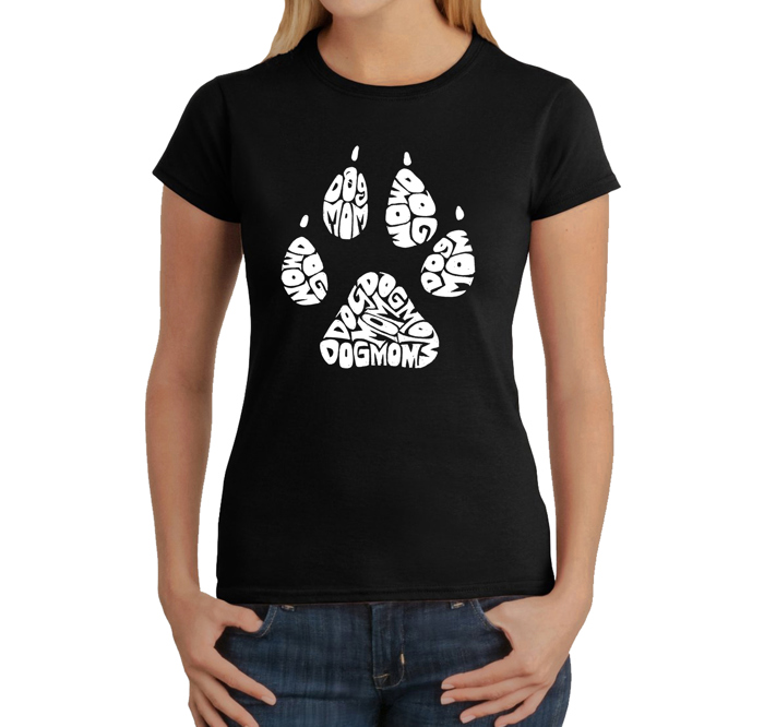 Women's Word Art T-Shirt - Dog Mom