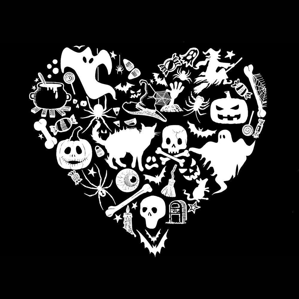 Halloween Heart - Women's Word Art T-Shirt