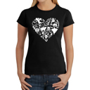 Black XXL Halloween Heart - Women's Word Art T-Shirt