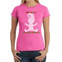 Pink Medium Christmas Elf - Women's Word Art T-Shirt