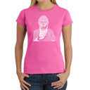 Pink Large Women's Word Art T-Shirt - Buddha