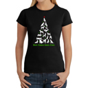  Here Comes Santa Paws - Women's Word Art T-Shirt