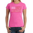  Women's Word Art T-Shirt - Fireworks American Flag