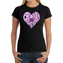 Black Large Forever In Our Hearts - Women's Word Art T-Shirt