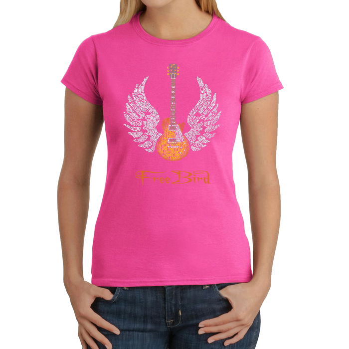 Women's Word Art T-Shirt - LYRICS TO FREEBIRD