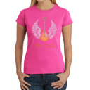 Pink X-Small Women's Word Art T-Shirt - LYRICS TO FREEBIRD