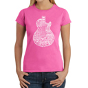 Pink Small Women's Word Art T-Shirt - Rock Guitar Head