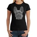 Black Small Women's Word Art T-Shirt - French Bulldog