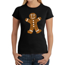 Black Medium Gingerbread - Women's Word Art T-Shirt