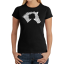 Black X-Small Girl Horse - Women's Word Art T-Shirt