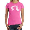 Pink X-Small Girl Horse - Women's Word Art T-Shirt