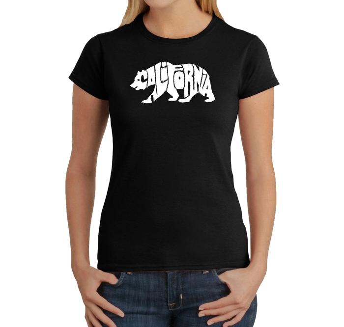 Women's Word Art T-Shirt - California Bear