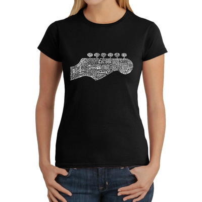 Women's Word Art T-Shirt - Guitar Head