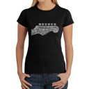Black XXL Women's Word Art T-Shirt - Guitar Head