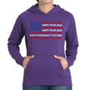 Purple Large Happy 4th of July - Women's Word Art Hooded Sweatshirt