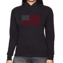 Black XXXL USA Flag - Women's Word Art Hooded Sweatshirt