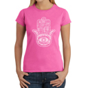 Pink XL Women's Word Art T-Shirt - Hamsa