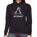 Black Large NASA Artemis Logo - Women's Word Art Hooded Sweatshirt