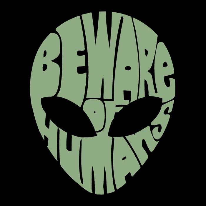 Beware of Humans - Women's Word Art Hooded Sweatshirt