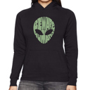 Black XL Beware of Humans - Women's Word Art Hooded Sweatshirt