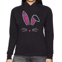 Black XXXL Bunny Ears - Women's Word Art Hooded Sweatshirt