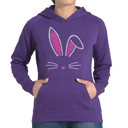 Purple XXL Bunny Ears - Women's Word Art Hooded Sweatshirt