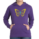 Purple XL Butterfly - Women's Word Art Hooded Sweatshirt