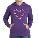Purple XL Candy Canes - Women's Word Art Hooded Sweatshirt