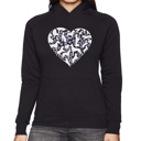 Black Medium Dog Heart - Women's Word Art Hooded Sweatshirt