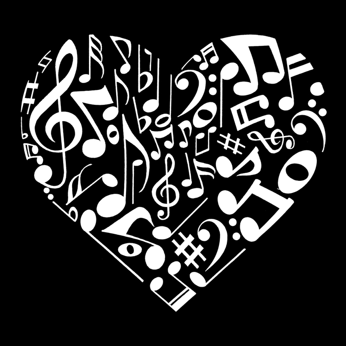 Heart Notes - Women's Word Art Hooded Sweatshirt