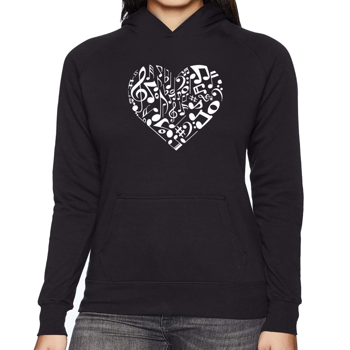 Heart Notes - Women's Word Art Hooded Sweatshirt