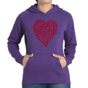 Purple XXL Crazy Little Thing Called Love - Women's Word Art Hooded Sweatshirt