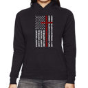 Black Large Cross Flag - Women's Word Art Hooded Sweatshirt
