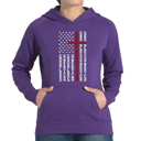 Purple Medium Cross Flag - Women's Word Art Hooded Sweatshirt