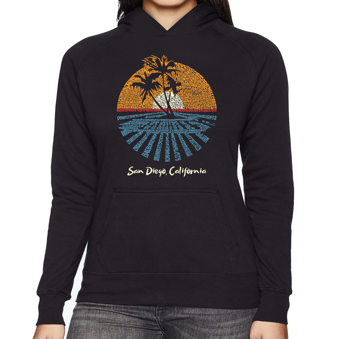 Cities In San Diego - Women's Word Art Hooded Sweatshirt