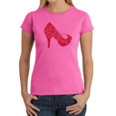 Pink X-Small Women's Word Art T-Shirt - High Heel