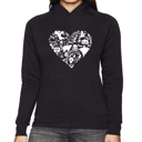 Black XXXL Halloween Heart - Women's Word Art Hooded Sweatshirt