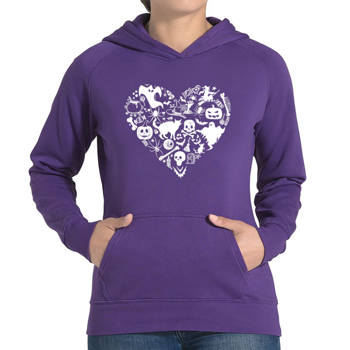 Halloween Heart - Women's Word Art Hooded Sweatshirt