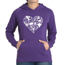 Purple Small Halloween Heart - Women's Word Art Hooded Sweatshirt