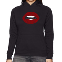 Black XL Fabulous Lips - Women's Word Art Hooded Sweatshirt