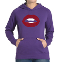 Purple Small Fabulous Lips - Women's Word Art Hooded Sweatshirt