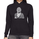 Black Large Buddha - Women's Word Art Hooded Sweatshirt