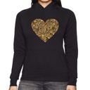 Black Large Fall Vibes  - Women's Word Art Hooded Sweatshirt