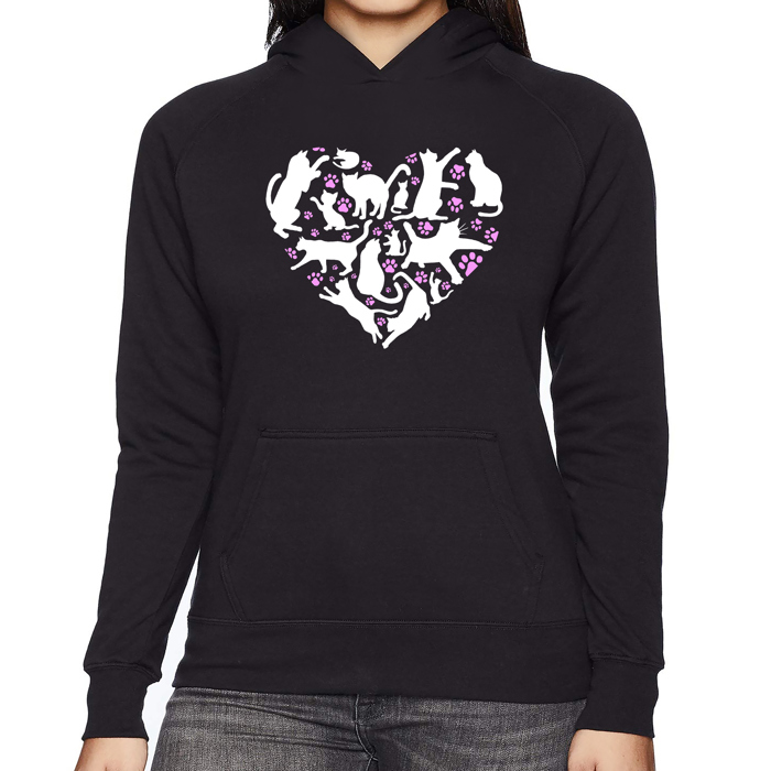 Cat Heart - Women's Word Art Hooded Sweatshirt