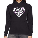 Black Small Cat Heart - Women's Word Art Hooded Sweatshirt