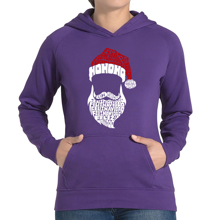 Feliz Navidad Santa Claus - Women's Word Art Hooded Sweatshirt