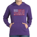 Fireworks American Flag - Women's Word Art Hooded Sweatshirt